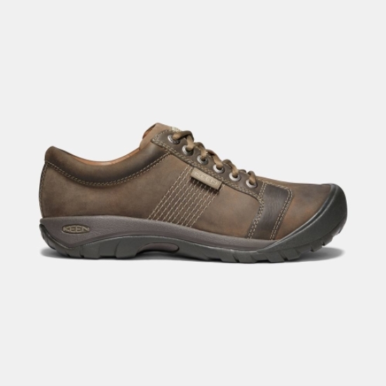 Keen Austin Läder Spets-up Casual Skor Herr Mörkbruna | RUSZN9061