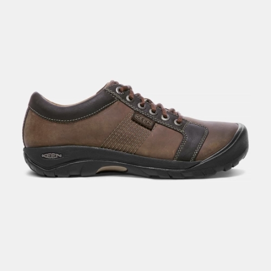Keen Austin Läder Spets-up Casual Skor Herr Bruna Svarta | WBPMV1039