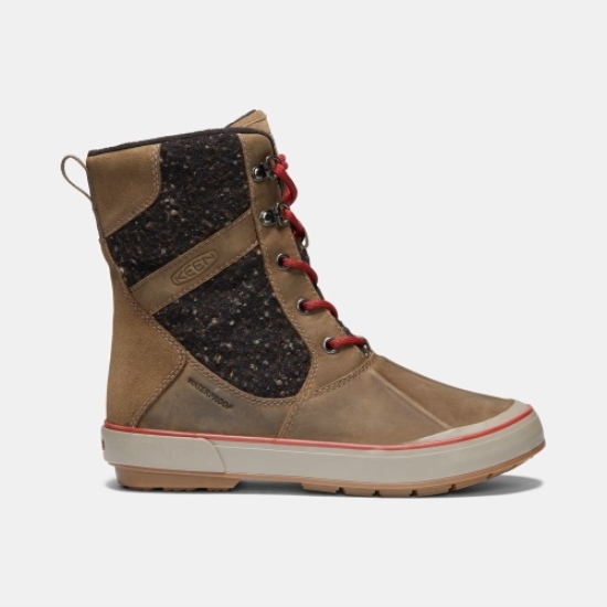 Keen Elsa II Vattentäta Wool Vinterkängor Dam Bruna Svarta | DSPMK8346