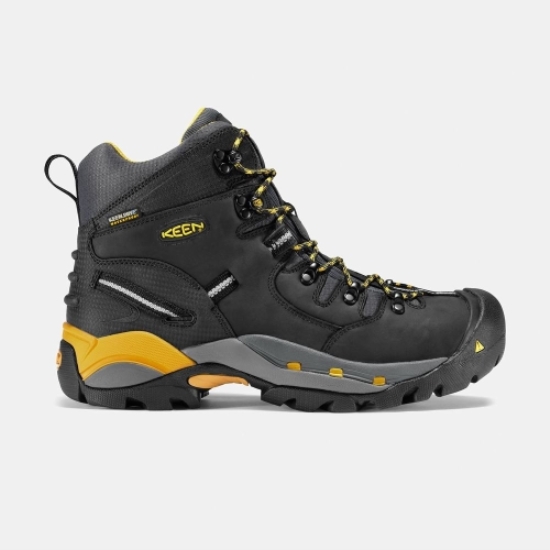 Keen Pittsburgh 6 Steel Tå Arbetskängor Herr Svarta | JRLCD9183