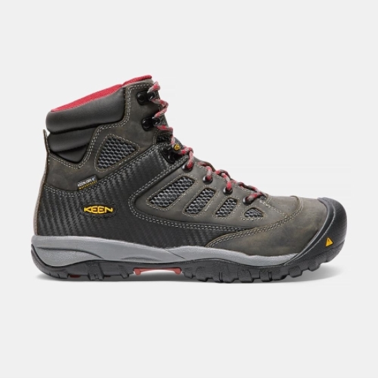 Keen Tucson Mid Steel Tå Arbetskängor Herr Olivgröna Röda | ROWLE2741