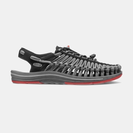 Keen Uneek Platta Cord Uneek Sandaler Herr Svarta Grå | YQEMG6857