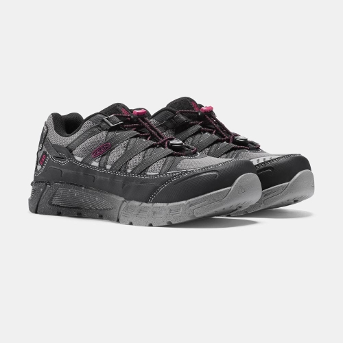 Keen Asheville Esd Aluminum Tå Arbetsskor Dam Svarta Grå | HNEWA6950