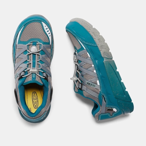 Keen Asheville Esd Aluminum Tå Arbetsskor Dam Blå Grå | QLMAT4503