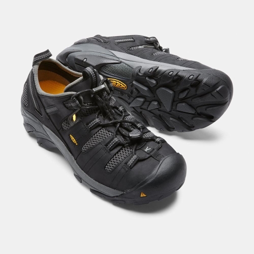 Keen Atlanta Cool Steel Tå Arbetsskor Herr Svarta | QZAXF3180