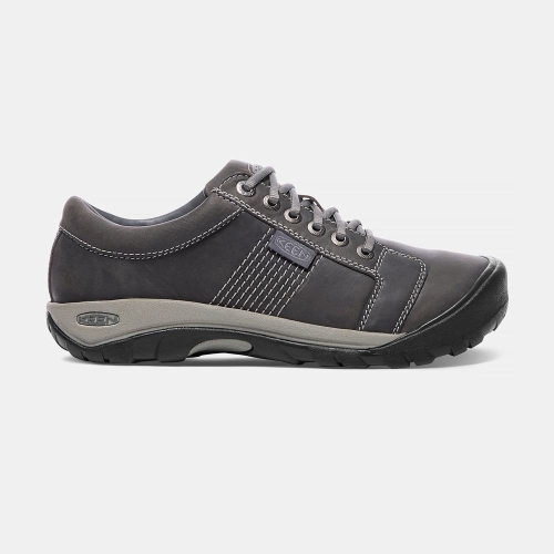 Keen Austin Läder Spets-up Casual Skor Herr Grå | PJEGW8926