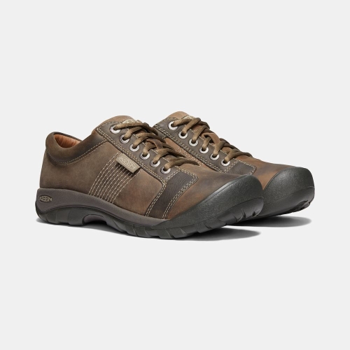 Keen Austin Läder Spets-up Casual Skor Herr Mörkbruna | RUSZN9061