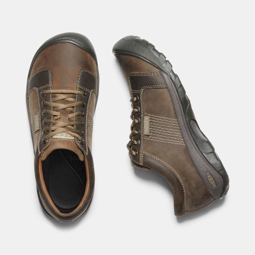 Keen Austin Läder Spets-up Casual Skor Herr Mörkbruna | RUSZN9061