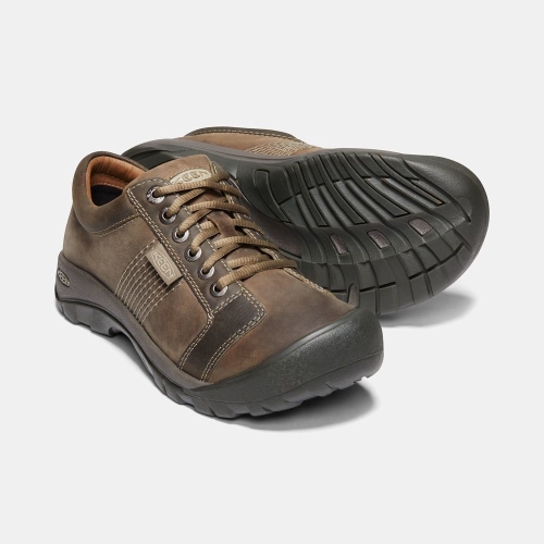 Keen Austin Läder Spets-up Casual Skor Herr Mörkbruna | RUSZN9061