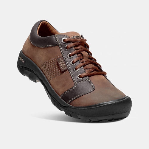 Keen Austin Läder Spets-up Casual Skor Herr Bruna Svarta | WBPMV1039