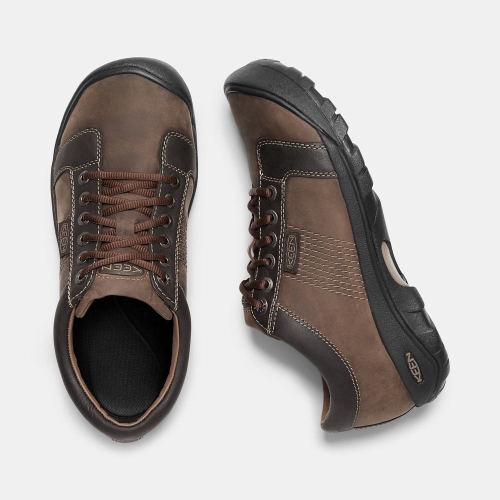 Keen Austin Läder Spets-up Casual Skor Herr Bruna Svarta | WBPMV1039