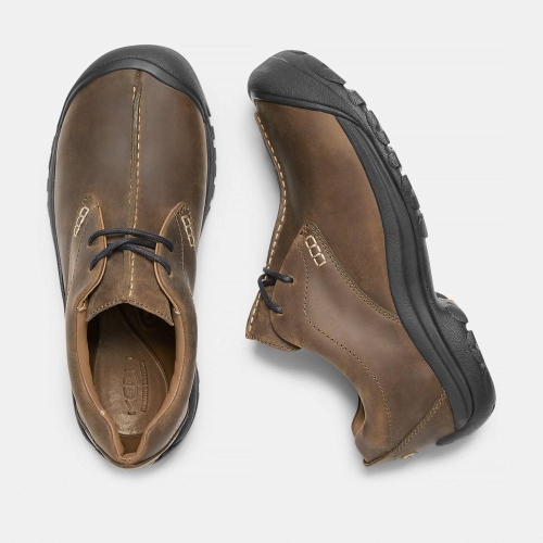 Keen Boston III Läder Spets-up Casual Skor Herr Bruna | JLCRE1654