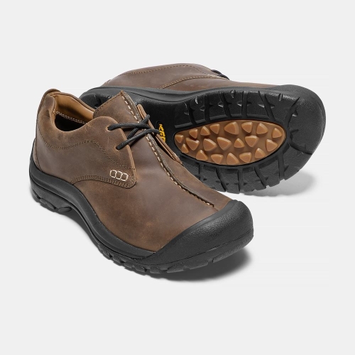 Keen Boston III Läder Spets-up Casual Skor Herr Bruna | JLCRE1654