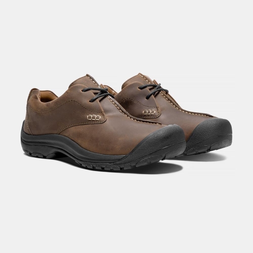 Keen Boston III Läder Spets-up Casual Skor Herr Bruna | JLCRE1654