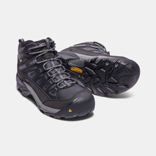 Keen Boulder Vattentäta Mid Steel Tå Arbetskängor Herr Obsidian | PLCUR4209