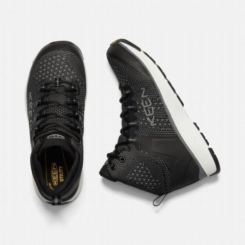 Keen Carson Mid Aluminum Tå Arbetskängor Herr Svarta | TBVCU6478