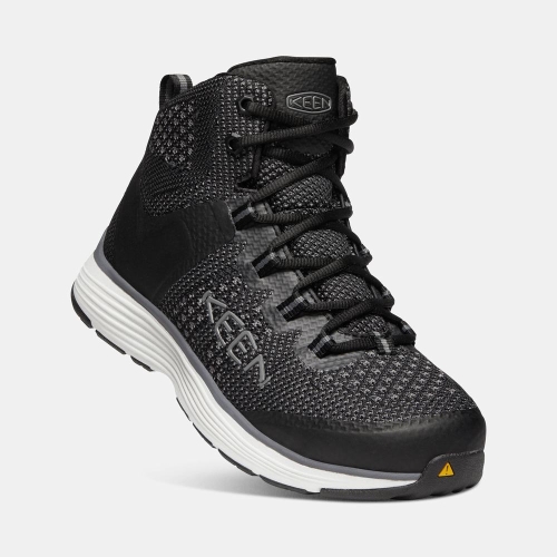 Keen Carson Mid Aluminum Tå Arbetskängor Herr Svarta | TBVCU6478