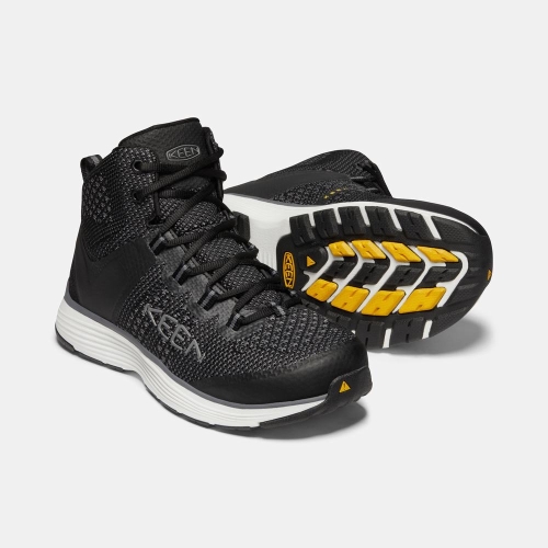 Keen Carson Mid Aluminum Tå Arbetskängor Herr Svarta | TBVCU6478