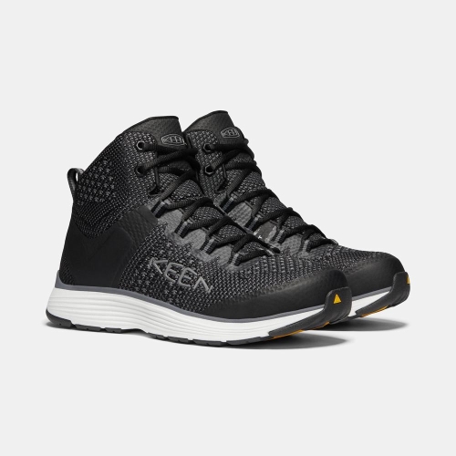 Keen Carson Mid Aluminum Tå Arbetskängor Herr Svarta | TBVCU6478