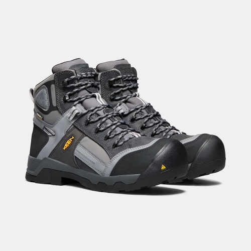Keen Davenport 6 Insulated Vattentäta Composite Tå Arbetskängor Herr Grå Svarta | YFLKD2198