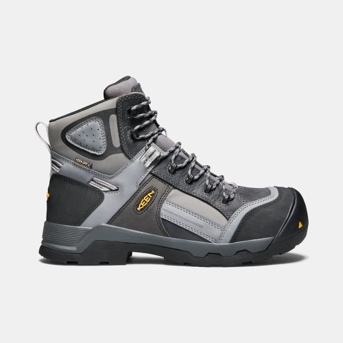 Keen Davenport 6 Insulated Vattentäta Composite Tå Arbetskängor Herr Grå Svarta | YFLKD2198