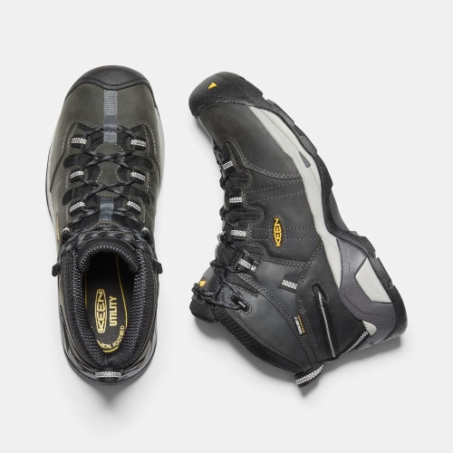 Keen Detroit Xt Mid Vattentäta Soft Tå Arbetskängor Herr Svarta | QLHRZ6237