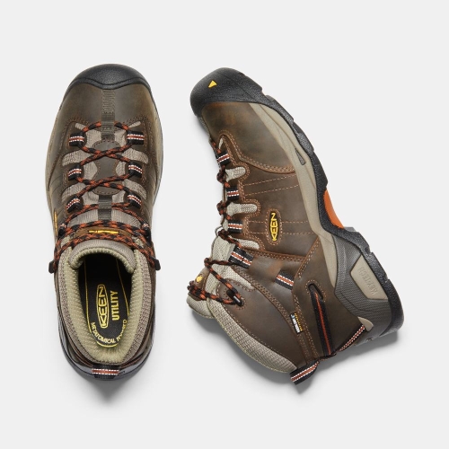 Keen Detroit Xt Mid Vattentäta Soft Tå Arbetskängor Herr Bruna Svarta | WGOIV6085