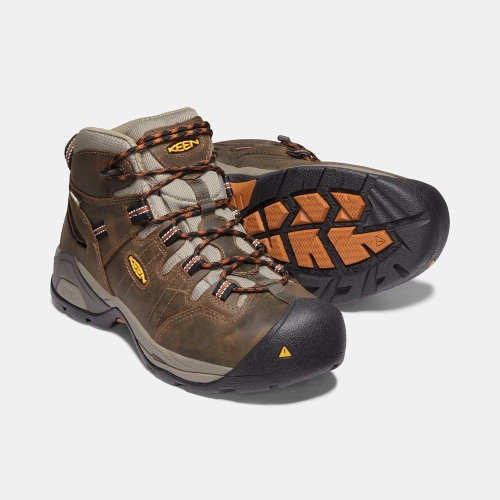 Keen Detroit Xt Mid Vattentäta Soft Tå Arbetskängor Herr Bruna Svarta | WGOIV6085