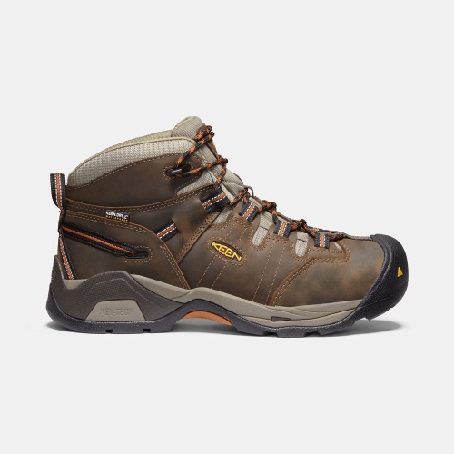 Keen Detroit Xt Mid Vattentäta Soft Tå Arbetskängor Herr Bruna Svarta | WGOIV6085