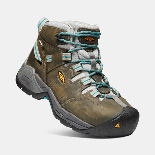 Keen Detroit Xt Mid Vattentäta Steel Tå Arbetskängor Dam Mörkolivgröna | AMJQL8549