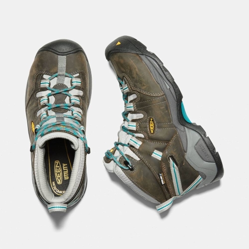 Keen Detroit Xt Mid Vattentäta Steel Tå Arbetskängor Dam Mörkolivgröna | AMJQL8549