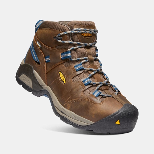 Keen Detroit Xt Mid Vattentäta Steel Tå Arbetskängor Herr Bruna Blå | GZFIX3860