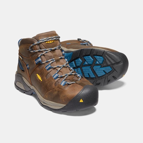 Keen Detroit Xt Mid Vattentäta Steel Tå Arbetskängor Herr Bruna Blå | GZFIX3860
