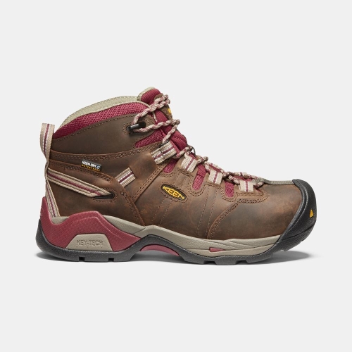 Keen Detroit Xt Mid Vattentäta Steel Tå Arbetskängor Dam Bruna Röda | TBGQL8014