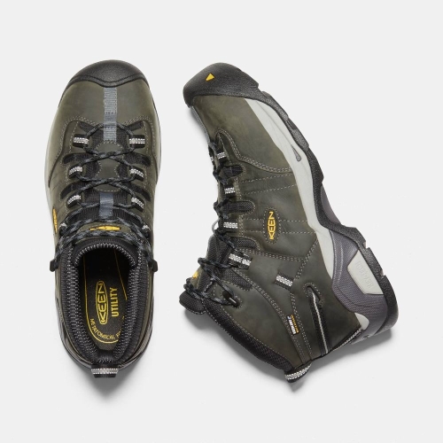 Keen Detroit Xt Mid Vattentäta Steel Tå Arbetskängor Herr Olivgröna Svarta | WSRDT4516