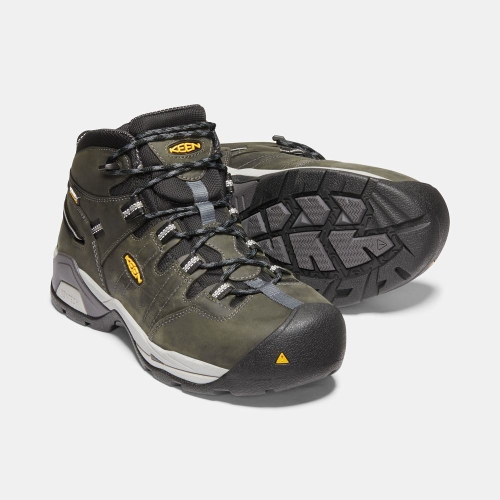 Keen Detroit Xt Mid Vattentäta Steel Tå Arbetskängor Herr Olivgröna Svarta | WSRDT4516