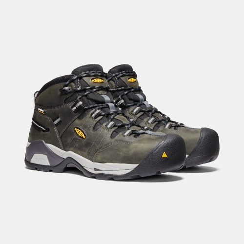 Keen Detroit Xt Mid Vattentäta Steel Tå Arbetskängor Herr Olivgröna Svarta | WSRDT4516