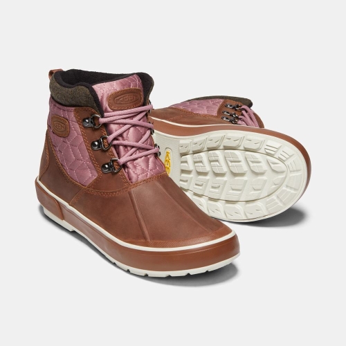 Keen Elsa II Vattentäta Quilted Ankelboots Dam Rosa Bruna | AFUDW2798