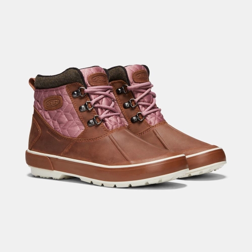 Keen Elsa II Vattentäta Quilted Ankelboots Dam Rosa Bruna | AFUDW2798