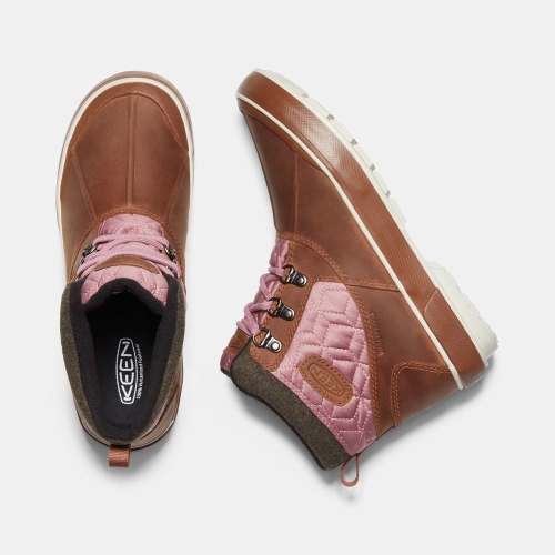 Keen Elsa II Vattentäta Quilted Ankelboots Dam Rosa Bruna | AFUDW2798
