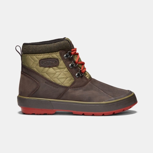 Keen Elsa II Vattentäta Quilted Ankelboots Dam Choklad Gröna | UFTHB7210