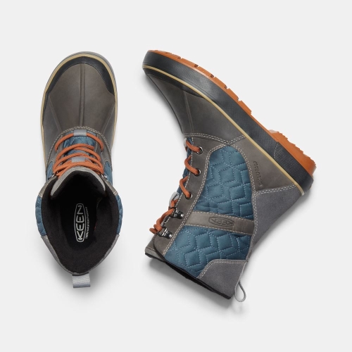 Keen Elsa II Vattentäta Quilted Vinterkängor Dam Mörkgrå Blå | FCHKD6948