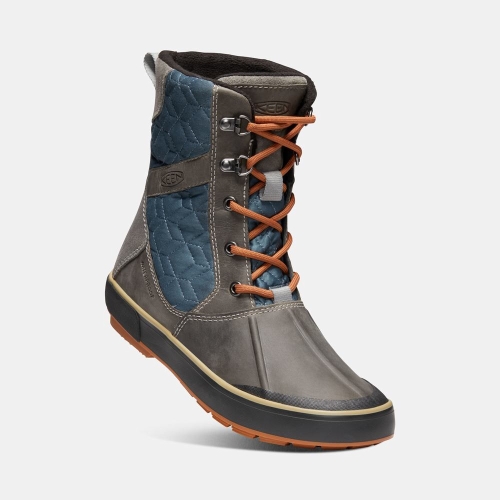 Keen Elsa II Vattentäta Quilted Vinterkängor Dam Mörkgrå Blå | FCHKD6948