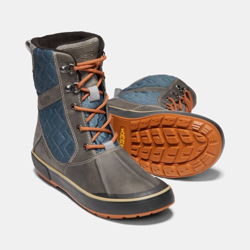 Keen Elsa II Vattentäta Quilted Vinterkängor Dam Mörkgrå Blå | FCHKD6948