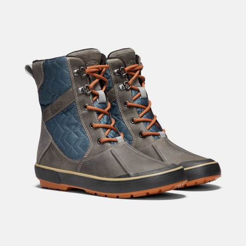 Keen Elsa II Vattentäta Quilted Vinterkängor Dam Mörkgrå Blå | FCHKD6948