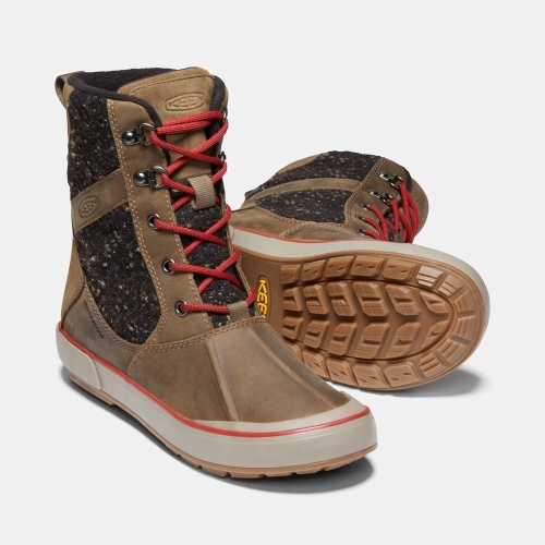 Keen Elsa II Vattentäta Wool Vinterkängor Dam Bruna Svarta | DSPMK8346