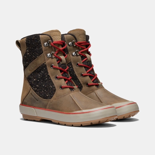 Keen Elsa II Vattentäta Wool Vinterkängor Dam Bruna Svarta | DSPMK8346