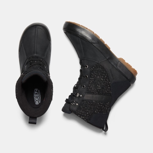 Keen Elsa II Vattentäta Wool Vinterkängor Dam Svarta | JHNAW4190