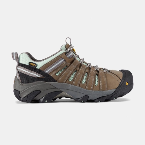 Keen Flint Low Steel Tå Arbetsskor Dam Bruna Turkos | UNTFE3968
