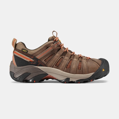 Keen Flint Low Steel Tå Arbetsskor Herr Bruna | GJKLH3812